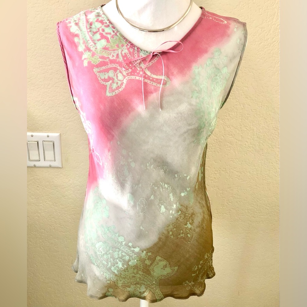 Wallis Tie-Dye Camisole in Pink, Mint & Olive